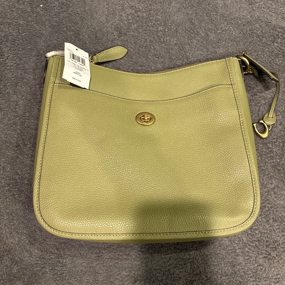Coach Moss Green Leather Shoulder Bag